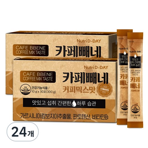 뉴트리디데이 카페빼네 커피믹스맛 30포, 300g, 24개