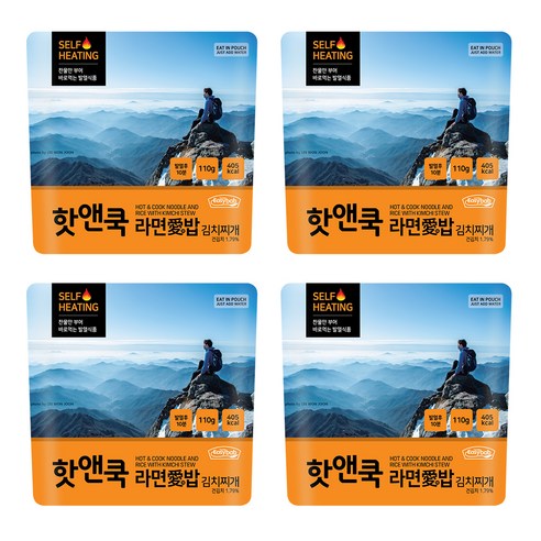 이지밥 핫앤쿡 라면애밥 김치찌개, 110g, 4개