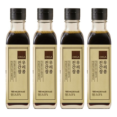 올가홀푸드 우리콩 진간장, 180ml, 4개