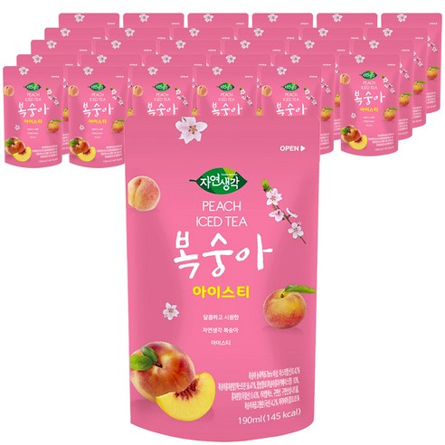 자연생각 아이스티 복숭아 190ml x30팩, 30개