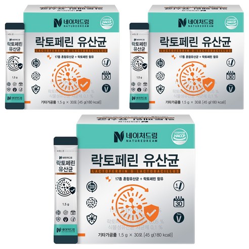 네이처드림 락토페린 유산균 30p, 3개, 45g