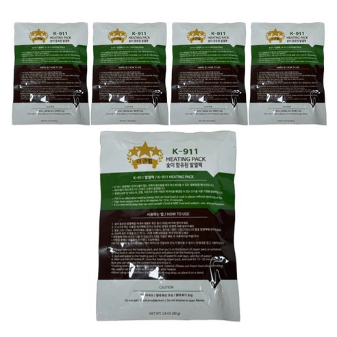 더큰별 숯이 함유된 K-911 발열팩, 80g, 5개