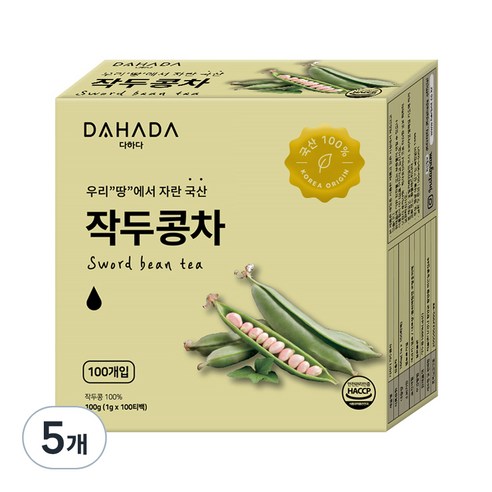 다하다 작두콩차, 1g, 100개입, 5개