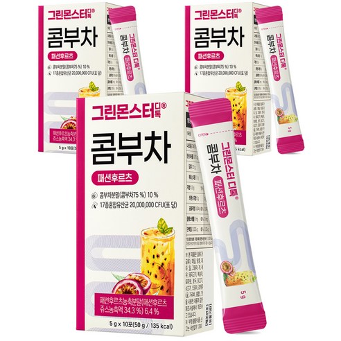 티젠콤부차 그린몬스터 디톡 콤부차 패션후르츠, 5g, 10개입, 1개  Best 5