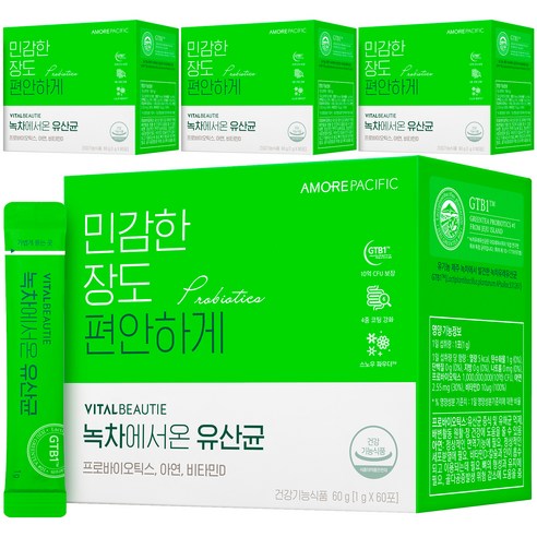 바이탈뷰티 녹차 에서온 유산균 60p, 60g, 4개
