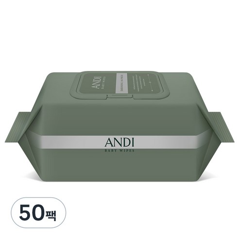 안디 시그니처 저자극 대용량 아기물티슈 캡형 50평량, 102개입, 50개