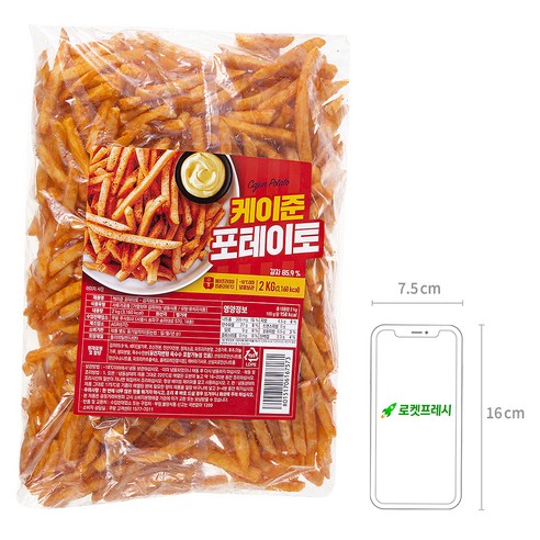 케이준 포테이토 (냉동), 2kg, 1개