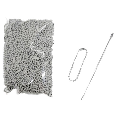 마다꾸미 볼체인 컬러군번줄 줄구슬 12cm, 그레이, 100개