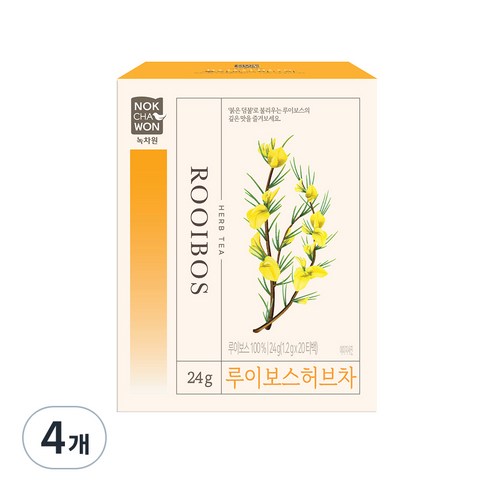 녹차원 루이보스 허브차 20p, 1.2g, 20개입, 4개
