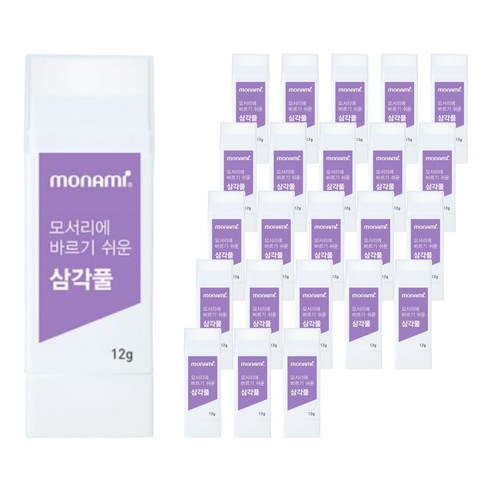 모나미 모서리에 바르기 쉬운 삼각풀, 12g, 24개