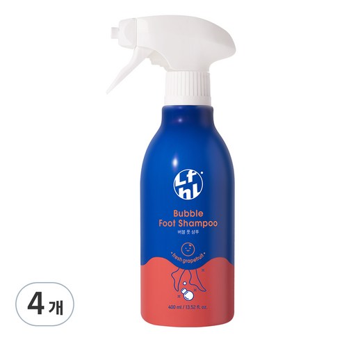 라이프홀릭 버블 풋샴푸 프레시자몽 400ml, 1개입, 4개