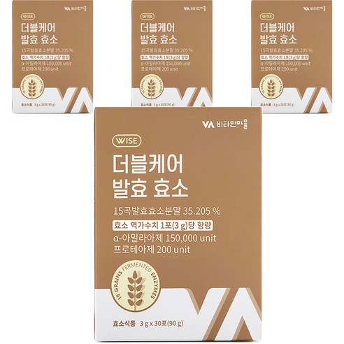 비타민마을 와이즈 더블케어 발효 효소, 90g, 4개