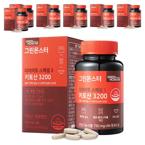그린몬스터 다이어트 스페셜 3 키토산 3200, 84정, 7개