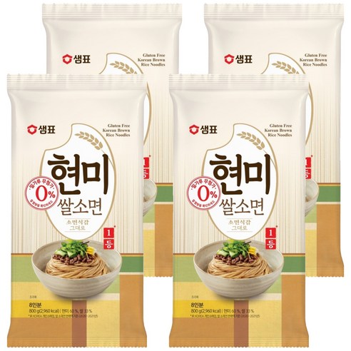 샘표국시 현미 쌀 소면, 800g, 4개