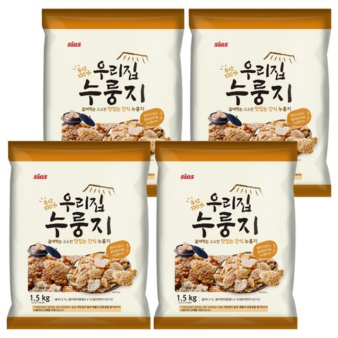 시아스 우리집 누룽지, 1.5kg, 4개