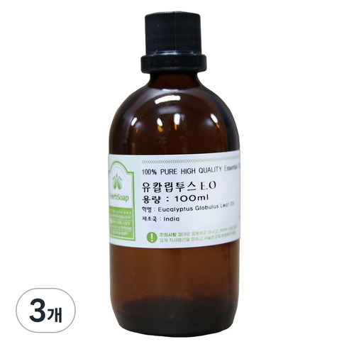 허브솝 원액 100% 아로마 에센셜오일 100ml, 3개
