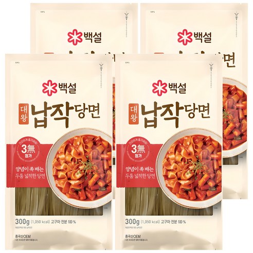 백설 대왕 납작당면, 300g, 4개