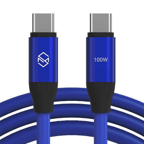 신지모루 E Marker 칩 100W C to C PD 초고속충전 케이블, 1m, 블루, 1개