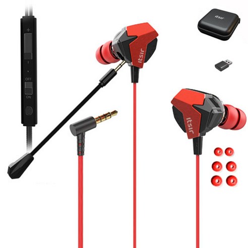 게이밍이어폰  잇서 배그롤 프로 게이밍 이어폰 C타입 세트, 레드, BAGLOL Pro Gaming Earphone