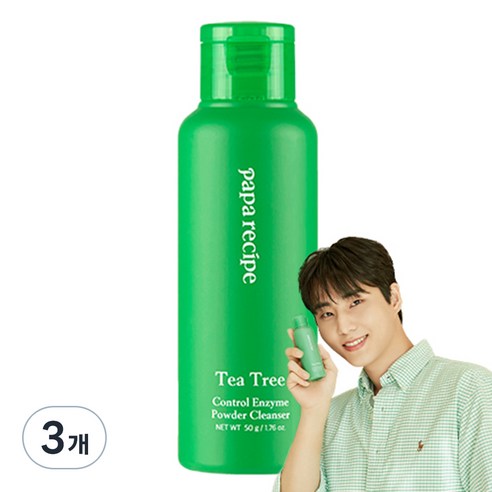 파파레서피 티트리 컨트롤 효소 파우더 클렌저, 50g, 3개