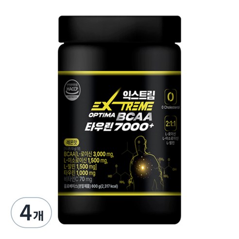 익스트림 OPTIMA BCAA 타우린 7000+, 600g, 4개