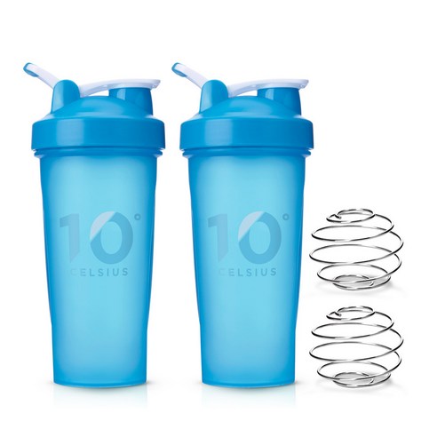 10도씨 블렌딩 쉐이커 보틀 + 블랜더볼, 프렌치블루, 600ml, 2개