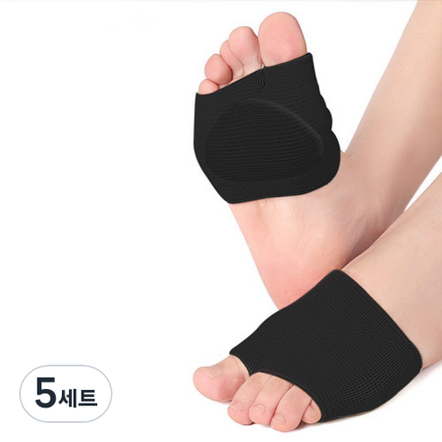 간지앳홈 발바닥 엄지 발가락 아치 풋 패드 양쪽 세트 02 블랙 L, 5개