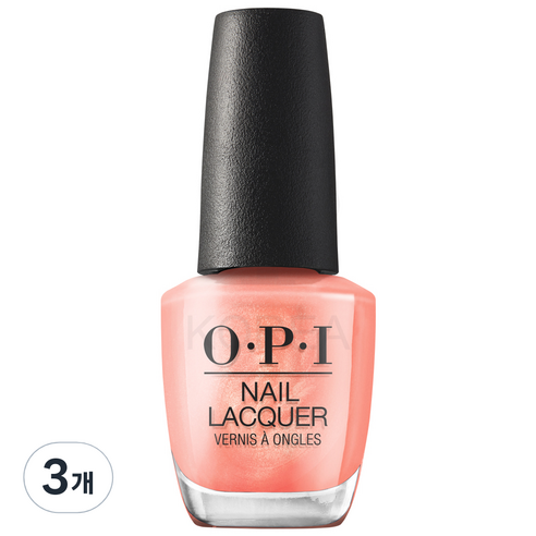 오피아이 네일락커 매니큐어, S008 Data Peach, 3개, 15ml
