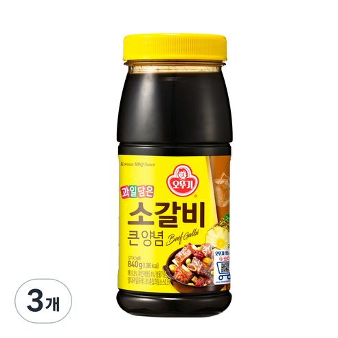 오뚜기 소갈비큰양념, 3개, 840g