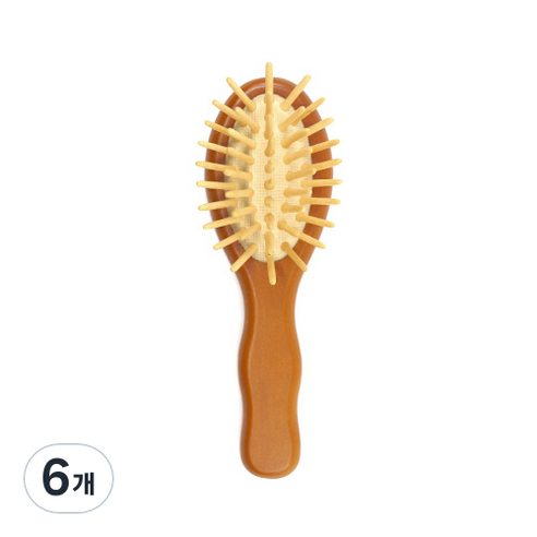 버블톡 로터스 웨이브 핸들 우드 헤어브러쉬 미니, 2개