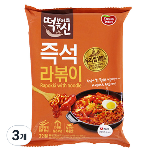 동원 떡볶이의 신 즉석 라볶이, 404g, 3개