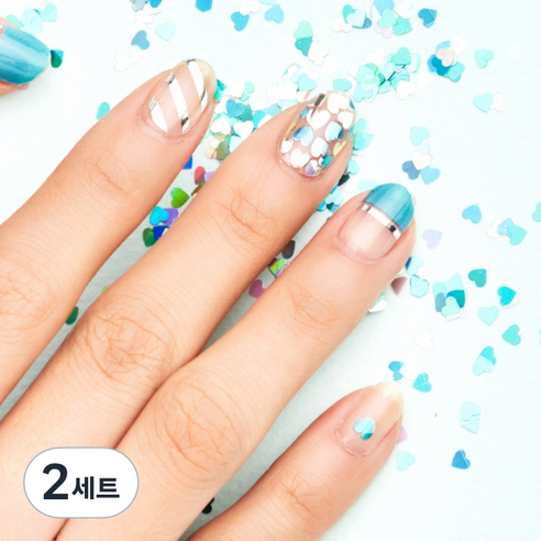넬로 팔레트 젤 네일 스티커, 스카이퐁퐁, 2세트