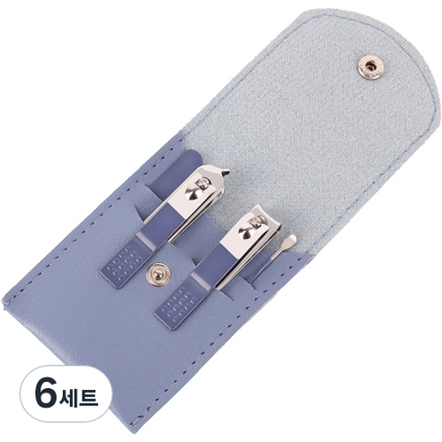접이식 가죽 가방 + 휴대용 손톱깎이 4종 세트, 블루, 6세트