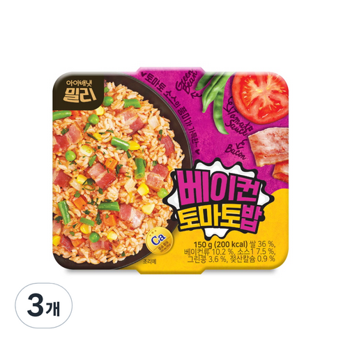 밀리 아이배냇 베이컨 토마토밥, 150g, 3개