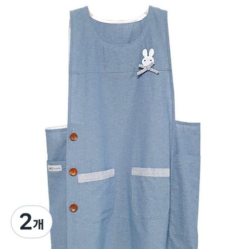 홈앨리스 래빗원스 앞치마 L, 블루, 2개