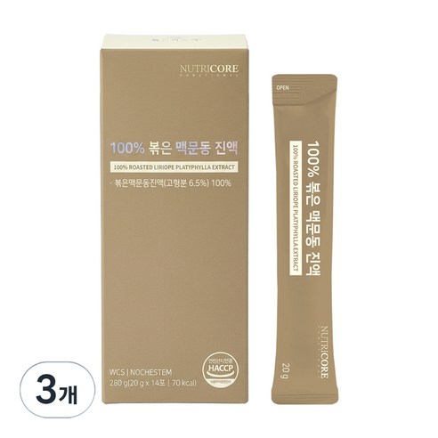 뉴트리코어 100% 볶은 맥문동 진액 14p, 280g, 3개