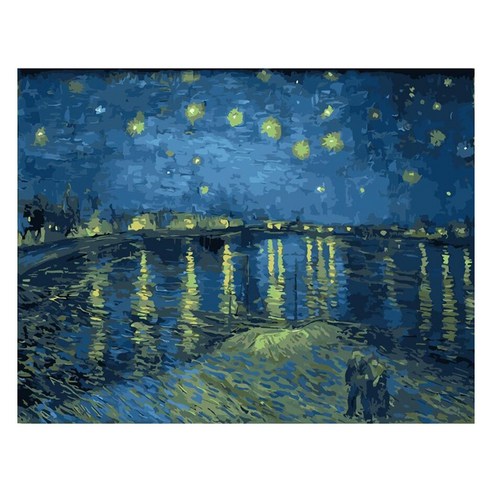 모모픽스페인팅 DIY 명화 그리기 60 x 75 cm, WP12 고흐 아를의별밤, 1개