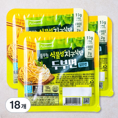 지구식단 풀무원 식물성 지구 식단 두부면 얇은면, 300g, 6개