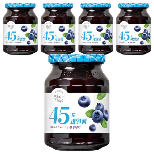 복음자리 45도 과일잼 블루베리, 350g, 5개