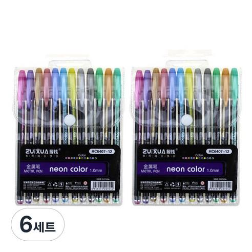 동아 PMS 눈부신 데코팬 12색 세트 1.0mm, 메탈, 6세트