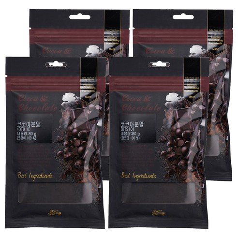 브레드가든 블랙 코코아 파우더, 80g, 4개