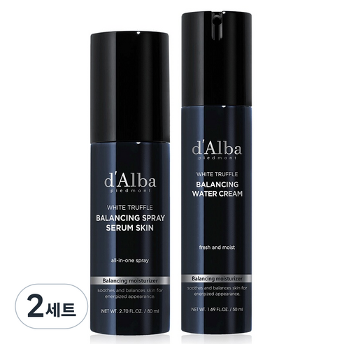 달바 남성용 올인원 밸런싱 스프레이 세럼 스킨 80ml + 밸런싱 워터 크림 50ml 세트, 2세트