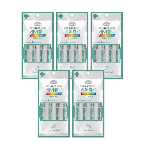 데이스포 건강을 담은 츄르 고양이 간식 15g, 참치 앤 게살(요로), 5개