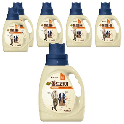 테크 울드라이 중성세제 오리지널 용기, 1.5L, 6개