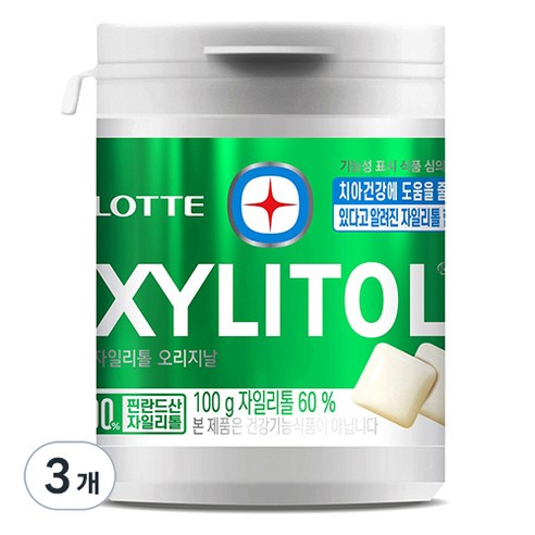 롯데 자일리톨 오리지날 껌, 100g, 3개