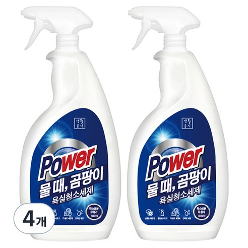 생활공식 파워 욕실청소세제, 4개, 600ml