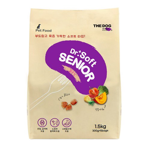 더독 닥터소프트 노령견 소프트 사료- 치킨 6kg, 1개