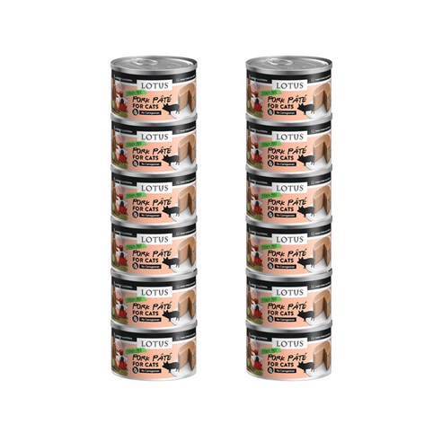 로투스 전연령용 캣 그레인프리 포크 파테 습식사료 12p, 돼지, 78g, 12개
