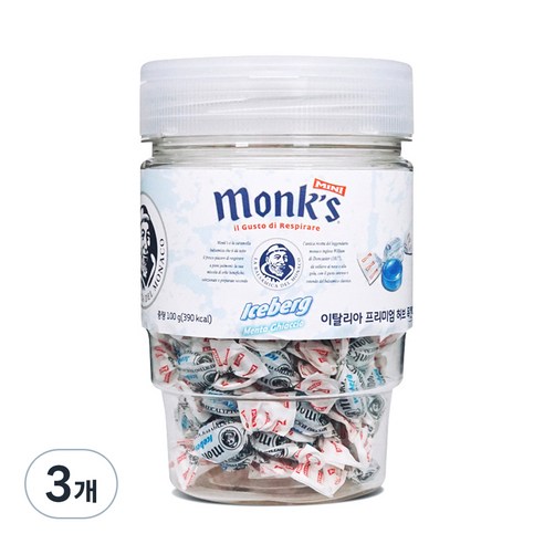 Monks 아이스버그 캔디, 100g, 3개
