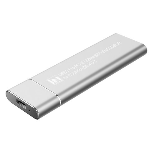 인네트워크 SSD 외장하드 케이스 NVMe to USB 3.1, IN-SSDM2A(실버), 1개